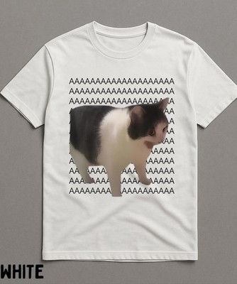 Screaming Cat MemeT-Shirt,Funny Internet Meme Tee,Silly Cat Shirt,Gag Gifts Shir