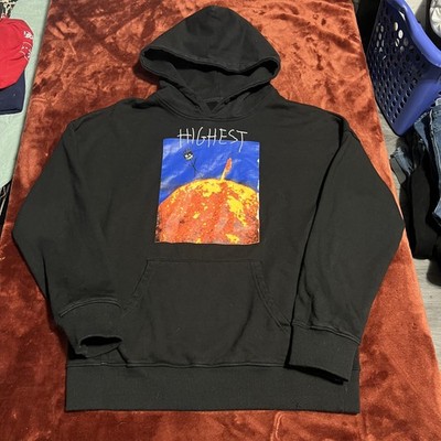Cactus Jack Hoodie Sweatshirt Mens Medium Black Highest Graphic Travis Scott