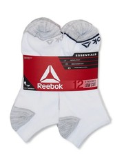 Reebok Men  s Reebok Men's Essentials No Show Socks, 12-Pack Size 6-12.5 White