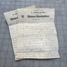 Antique Letter Lovelady Texas I Cone And Company 1877 Signed F.M. Rush