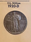 Beautiful 1920d Standing Liberty Quarter.  High End Very Fine. Nice Eye Appeal.
