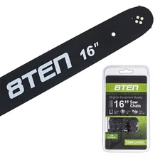 8TEN 16" Chainsaw Guide Bar & Chain .050 3/8 56DL for Husqvarna 36 136 63PM56E