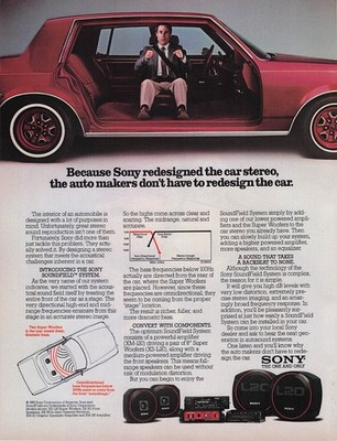 Vintage Sony Car Stereo SoundField System Print Ad 1980s Automotive Audio coupe