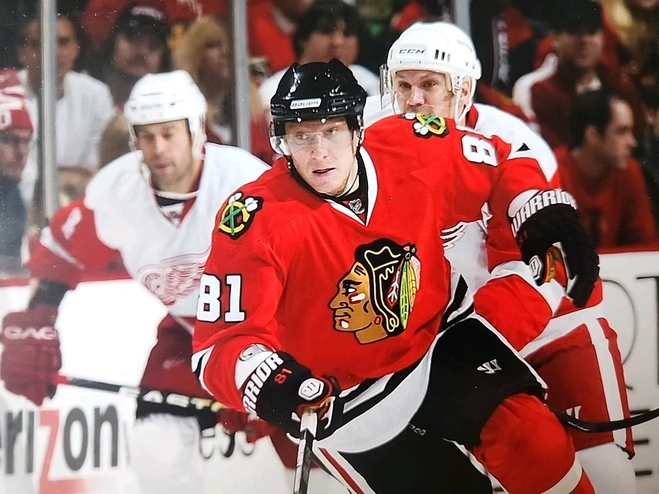 Foto firmada por Marian Hossa HOF 8 X 10 automática con certificado de autenticidad Blackhawks 3 veces campeón de la Copa Foto 2 de 4