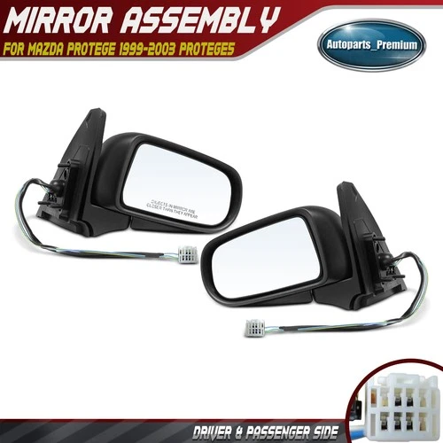 2x Power Mirror w/ Power Folding for Mazda Protege 1999-2003 Protege5 2002 2003