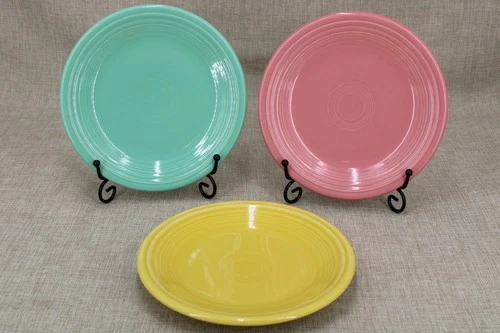 Fiesta Ware 7 ¼” Salad Plate W/Sunflower, Retired Sea Mist and Rose  Set of 3