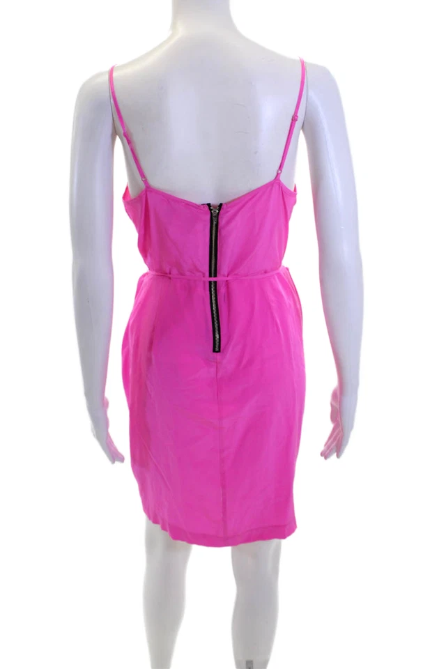 Yumi Kim Womens Spaghetti Strap V-neck Half Zip Tunic Top Pink Size M - Image 3 of 4