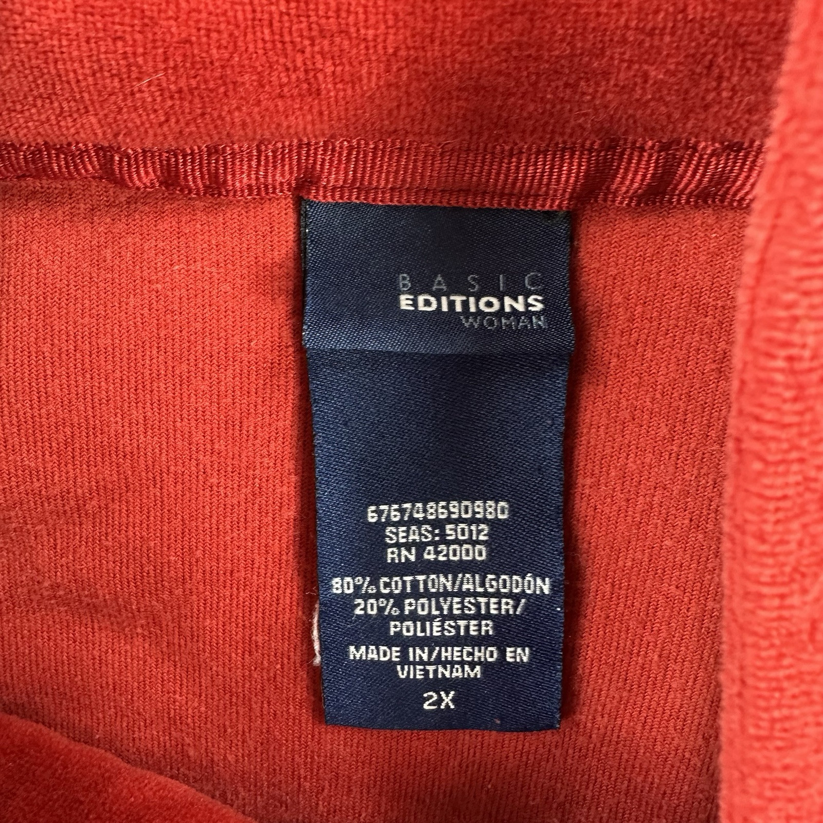 Basic Editions Women's Red Collared Long Sleeve S… - image 5