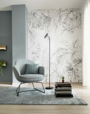Digitaldruck Dschungel Floral weiß schwarz Schöner Wohnen 32751 (9,61 /1qm)