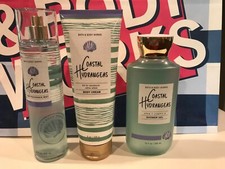 Bath  Body Works COASTAL HYDRANGEAS Fragrance Mist Body Cream Shower Gel X3 NEW