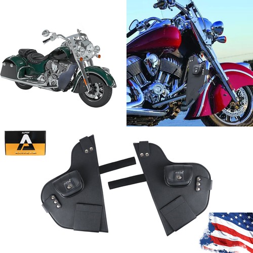 Front Highway Bar Lowers Chaps Leg Warmer Bags Crash Bar Bag Rider For Indian - Picture 2 of 9