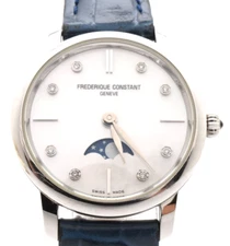 ▶️ [Near MINT] Frederique Constant FC-206MPWD1S6 Moon Phase Women's Quartz Watch