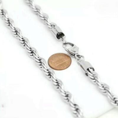 Men Stainless Steel 24 inch 8mm Rope Necklace Men’s display picture 1