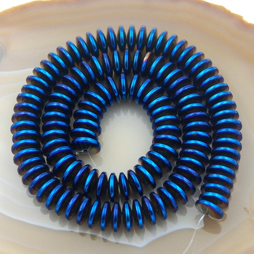 Hämatit Edelstein Rondelle Zwischenring Perlen 16" 3 mm 4 mm 6 mm 8 mm 10 mm - Bild 36 von 38