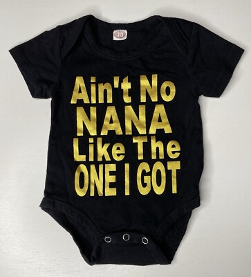 Baby Body Weste Nana Family Love schwarz gold Spruch Unisex Geschenk Weihnachtsgeschenk