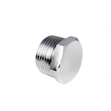 Chrome Male Flanged Plug BSP Thread Blank Nut Water Pipe End Cap Radiator Valve