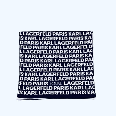 Karl Lagerfeld Paris Karl Paris Black & White Print Logo Wide Scarf Wrap New
