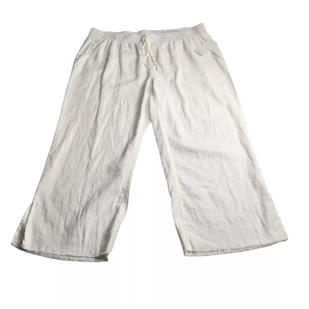 Linen Mid Rise Wide Pants