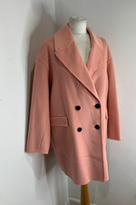 Zara Pale Pink Wool Blend Over Coat L Vgc Jacket Simple Modern Classic Unlined