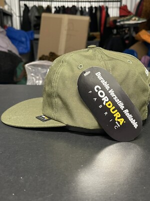 2018 NWT Supreme S Logo Six Panel Cordura Nylon Hat Olive FW18