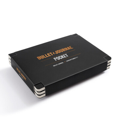 Bullet Journal Pocket, 14,3x10,3 cm, 46 nummerierte Doppelseiten, Dotted, Schwar