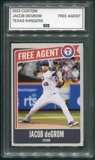 Custom 2022 Jacob deGrom Texas Rangers Free Agent Baseball Card