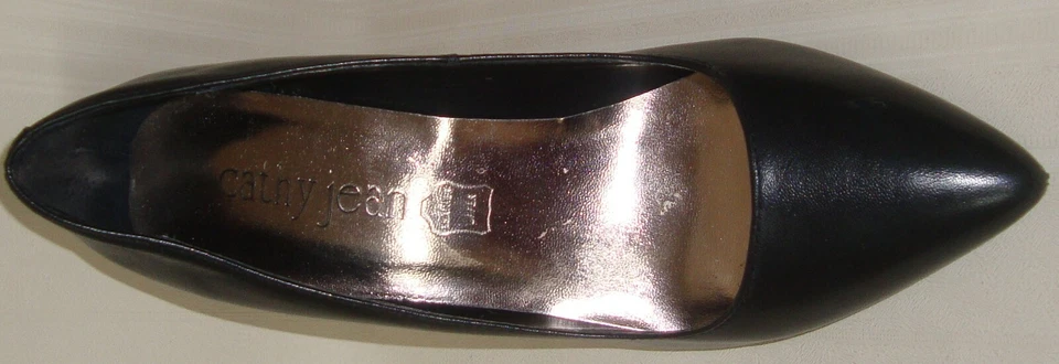 Zapatos de salón Cathy Jean de cuero negro punta puntiaguda talla US 7,5, usados sin caja Foto 3 de 4