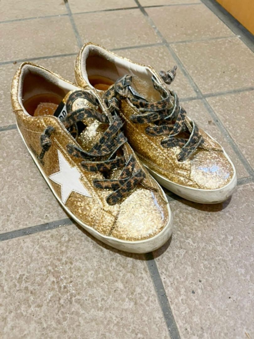 GOLDEN GOOSE GGDB SUPERSTAR Sneakers for Women in Gold Glitter EU