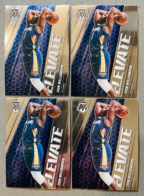 Zion Williamson 4x Lot 2020-21 Panini Mosaic Basketball #3 Elevate Insert Card