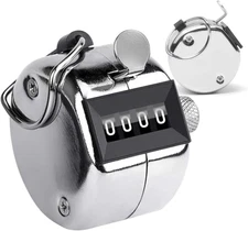 Clicker Counter Metal Handheld Tally Counter, Manual Mechanical 4 Digit Number C