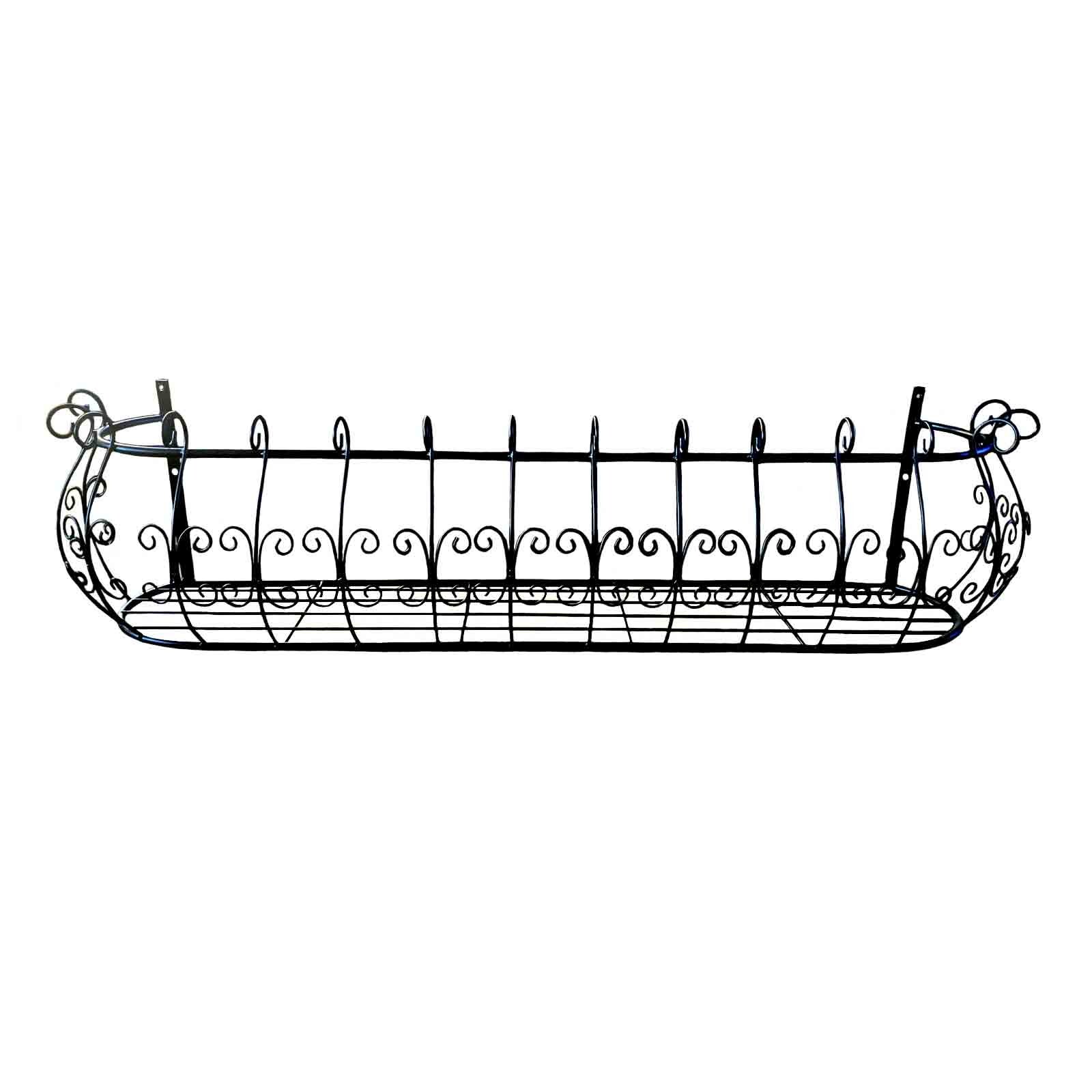 115cm Parisian Style Window Box Planter Basket Metal Wall Hanging Plant Holder eBay