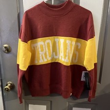 47 Brand USC Trojans Women's Red  Gold Oversized Sweatshirt Long Sleeve S NWT