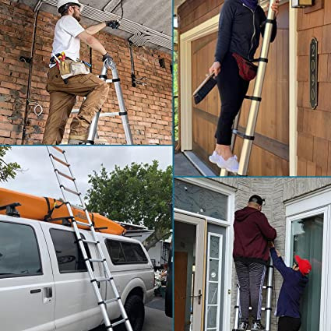 5M Telescopic Ladder DIY Aluminum Alloy Folding Extendable Extension