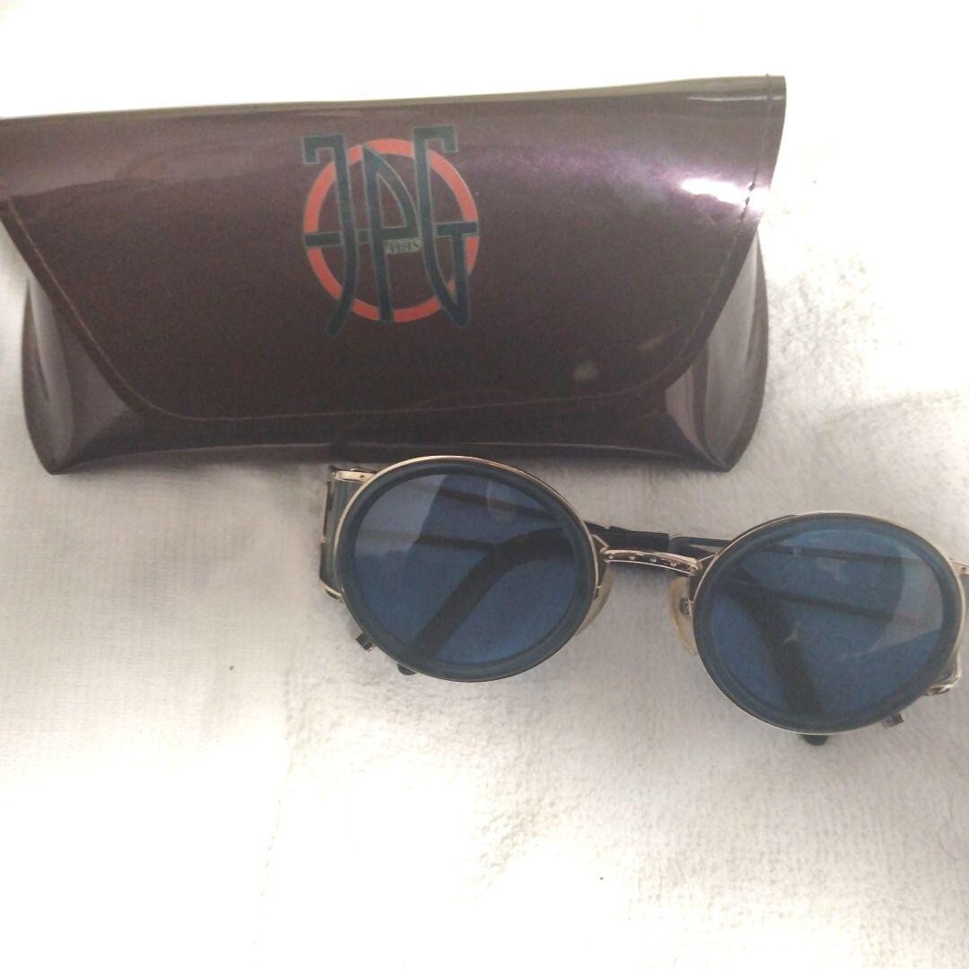 Jean Paul GAULTIER 56-6201 Silver Frame Blue Lens Sunglasses with