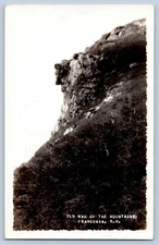Franconia New Hampshire Old Man Of The Mountains Real Photo Postcard RPPC 1941