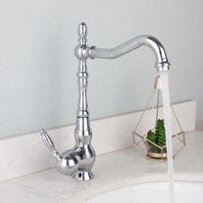 Polished Chrome Swivel Spout Kitchen Bathroom Basin Sink Faucet Vanity Mixer Tap