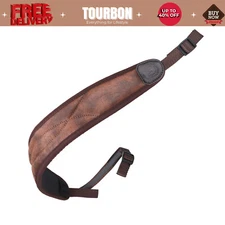 TOURBON Neoprene Paded Rifle Sling Hunting 2 Point Gun Strap PU Leather Shooting