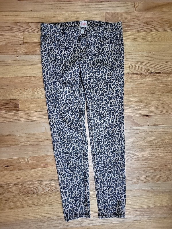 GB Adolescet Skinny Leg Black,Beige Leopard Animal Print Stretch Zip Sze 11 Good