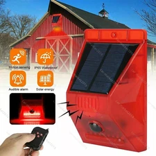Solar Alarm Light Motion Detector Outdoor Waterproof 129db Security Siren Lamp