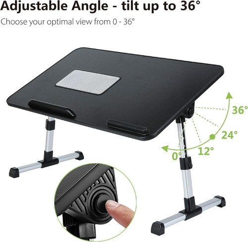 Adjustable Lap Desk with Cooling Fan - Perfect for Work and Leisure Activities - Picture 5 of 9
