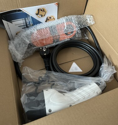 EV Ladegerät Ladekabel Typ 2 zu Haushaltssteckdose 230V 16A 3,5kW Mobile Wallbox