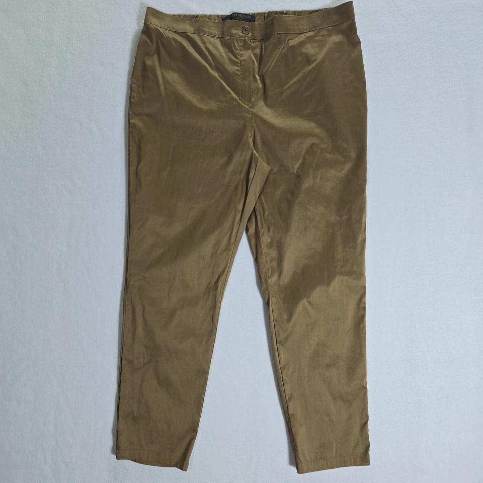Pantalones Marina Rinaldi Mujer Seda Elastizados Marrón Cintura Elástica 38 Entrepierna 29 pulgadas Foto 3 de 4