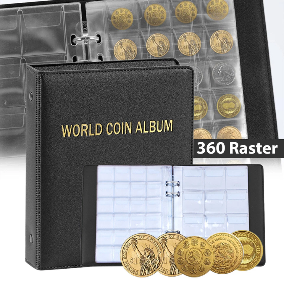 360X FÜR 2 EURO MÜNZALBUM SAMMELALBUM MÜNZEN ALBUM ORDNER ALBEN RINGBUCH NEU