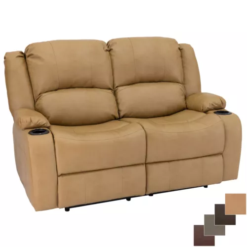 RecPro Charles 58" Powered Double RV Wall Hugger Recliner Sofa Loveseat