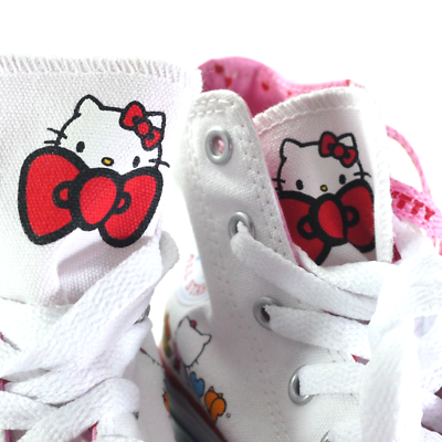 Size 12 Converse x Sanrio Hello Kitty 362945C CTAS HI White Prism