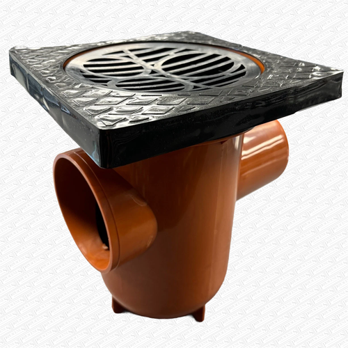 110mm BACK INLET Bottle Trap Gully with 230mm Square Top - for Drainage ...