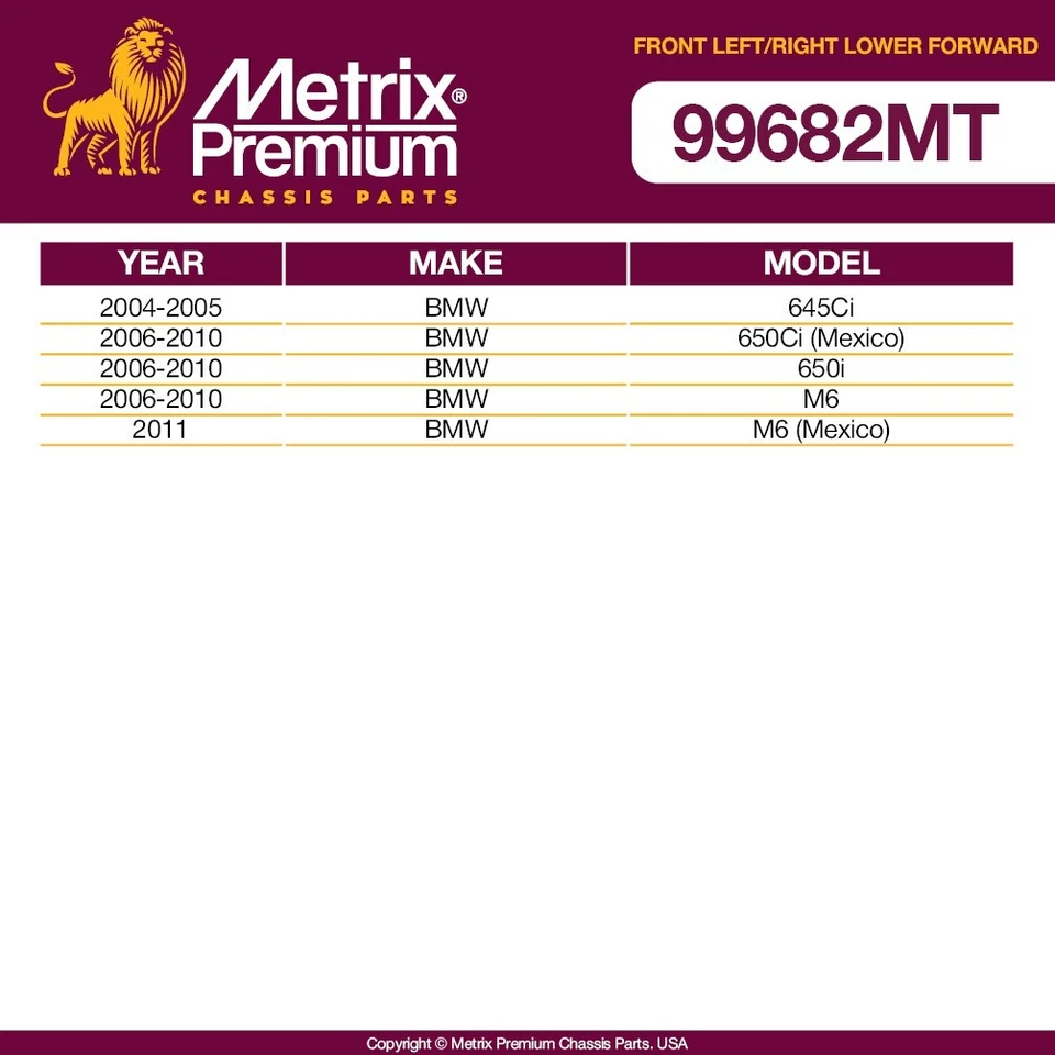 Front L&R Lower Forward Control Arm for 2004-2005 BMW 645Ci 2006-2010 650i M6 - Image 2 of 4