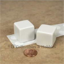 NEW 2 Jumbo 25mm 1 inch White Blank Dice Set with Stickers Six Sided RPG Game D6