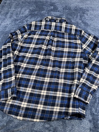 Orvis Hemd Herren Large blau Flanell Jacke Shacket Overshirt kariert schwer - Bild 9 von 16