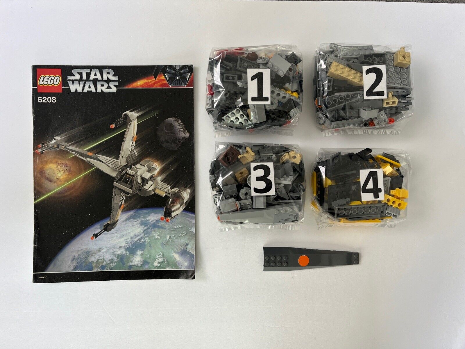 LEGO Star Wars: B-wing Fighter (6208) 100% Complete, Excellent Cond, No Box